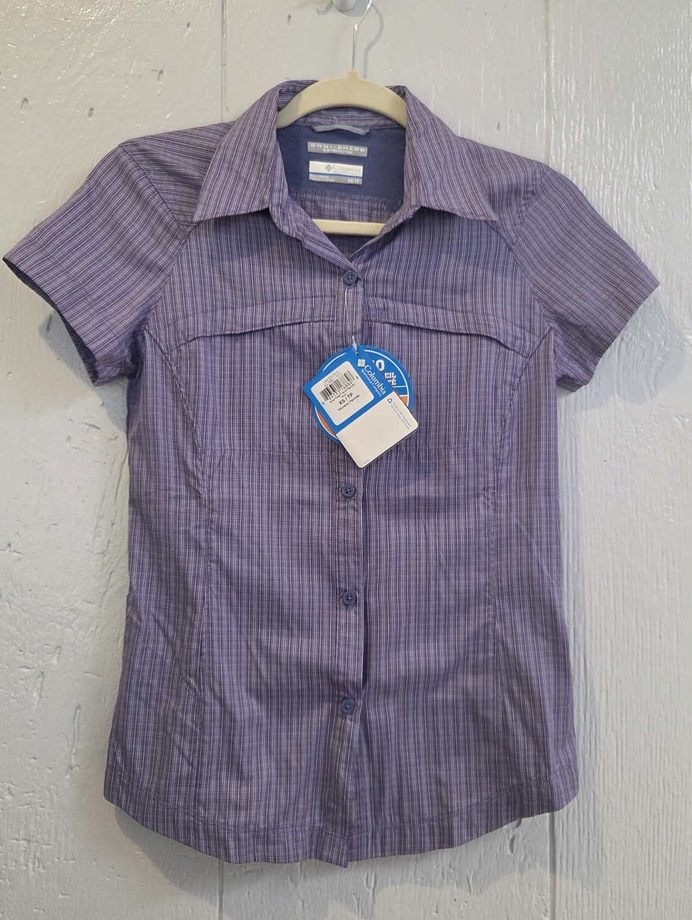 Columbia Omni Shade Plaid Short-Sleeve Button Shirt NWT